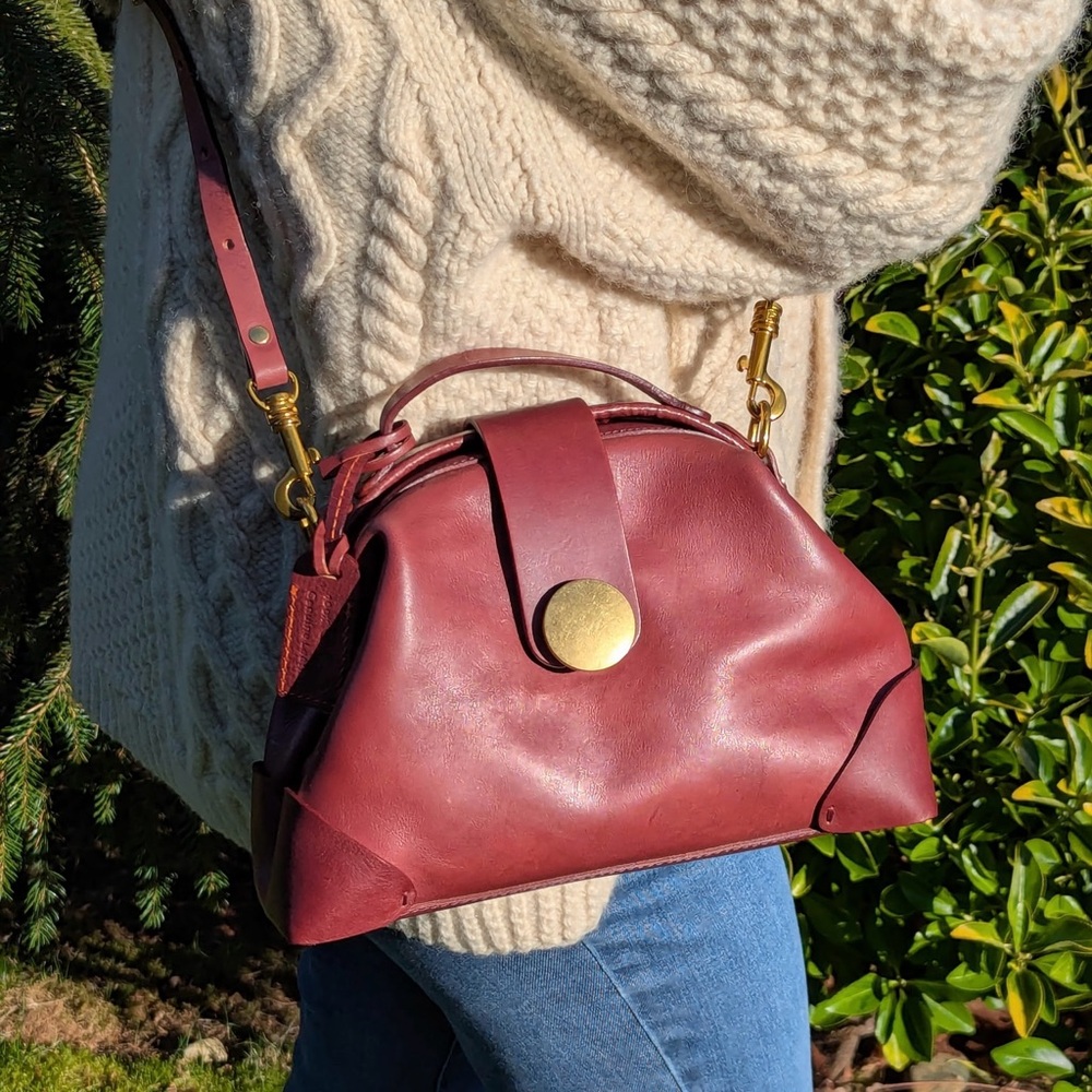 Old Trend “Modern Vintage” Leather Crossbody Mini Doctor Bag - Handmade